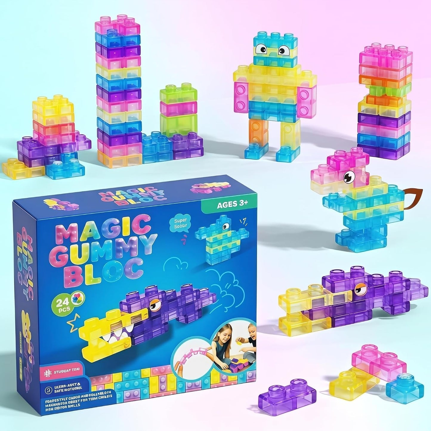 Gummy Soft Magic Building Blocks (24Pcs)