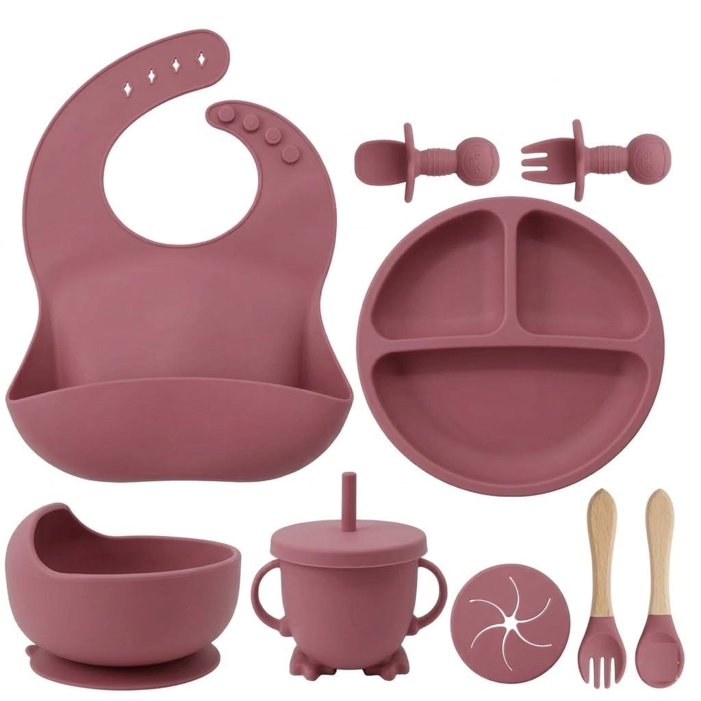 9Pcs Silicone Baby Feeding Set