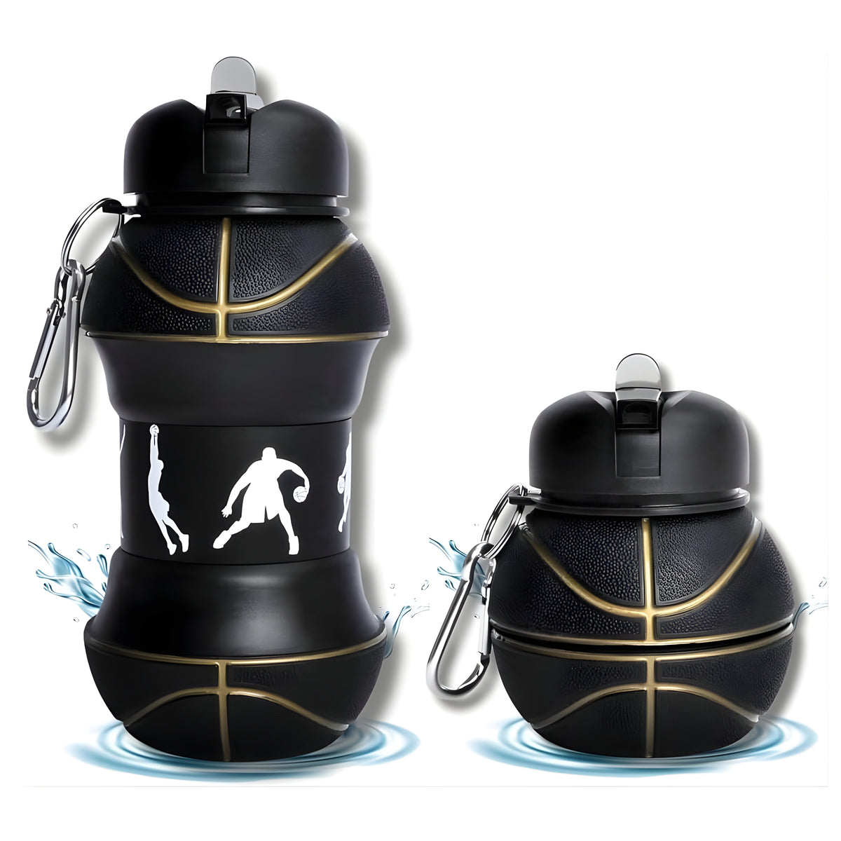 Basketball Design Foldable Silicone Water Bottle