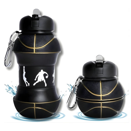 Basketball Design Foldable Silicone Water Bottle