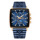 Reward Square Blue & Rose Gold Luxury Luminous Square Quartz Watch