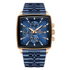 Reward Square Blue & Rose Gold Luxury Luminous Square Quartz Watch