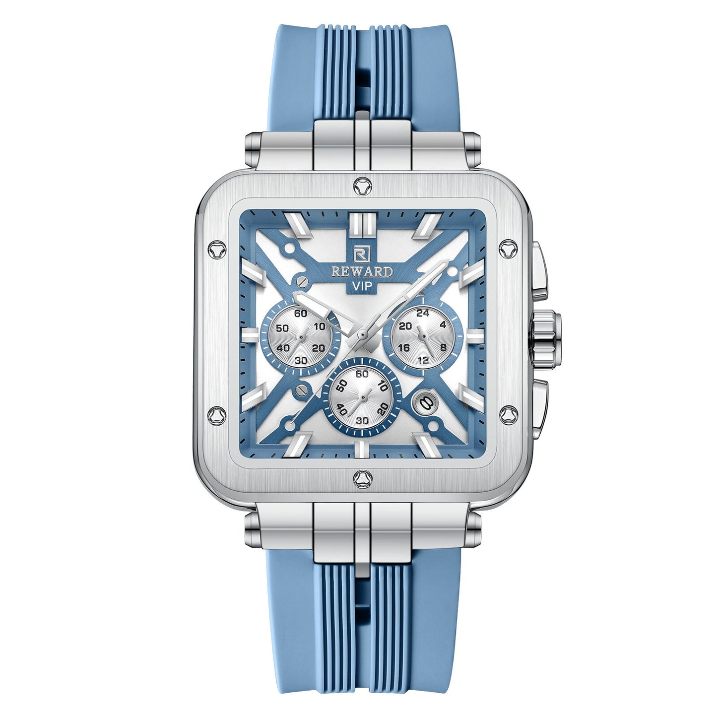 Reward VIP New Edition Chronograph Men’s Quartz Watch – Sky Blue Sqare Dial