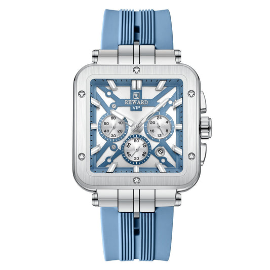 Reward VIP New Edition Chronograph Men’s Quartz Watch – Sky Blue Sqare Dial