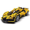 Yellow Ferrari 1:18 Scale Racing Pull-Back SuperCar Building Blocks Set