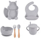 Cat Design Silicone Baby Feeding Set