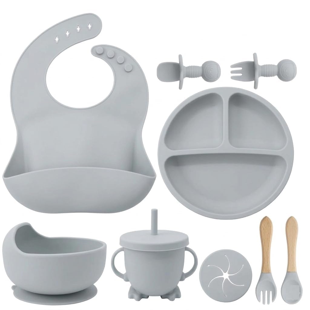 9Pcs Silicone Baby Feeding Set