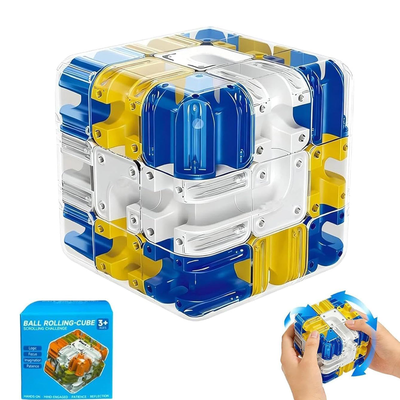 Ball Rolling Cube 3D Maze Puzzle