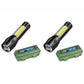 Waterproof Portable Led Flashlight Usb Rechargeable 3 Modes Light Flashlight - ( 2 Pack )