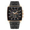 Reward Square Black & Rose Gold Multi-Function Men's Watch