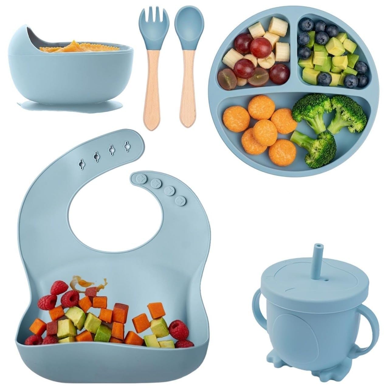 6Pcs Silicone Baby Feeding Set