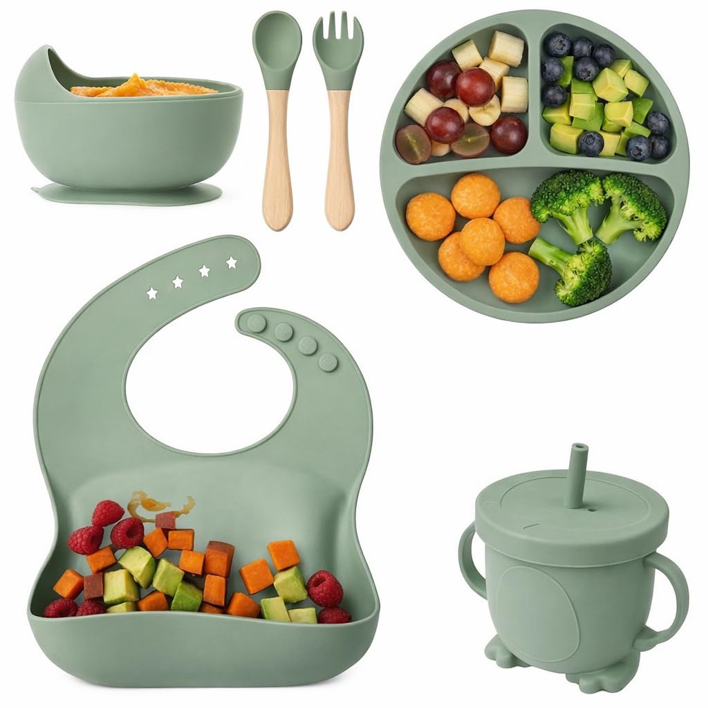 6Pcs Silicone Baby Feeding Set