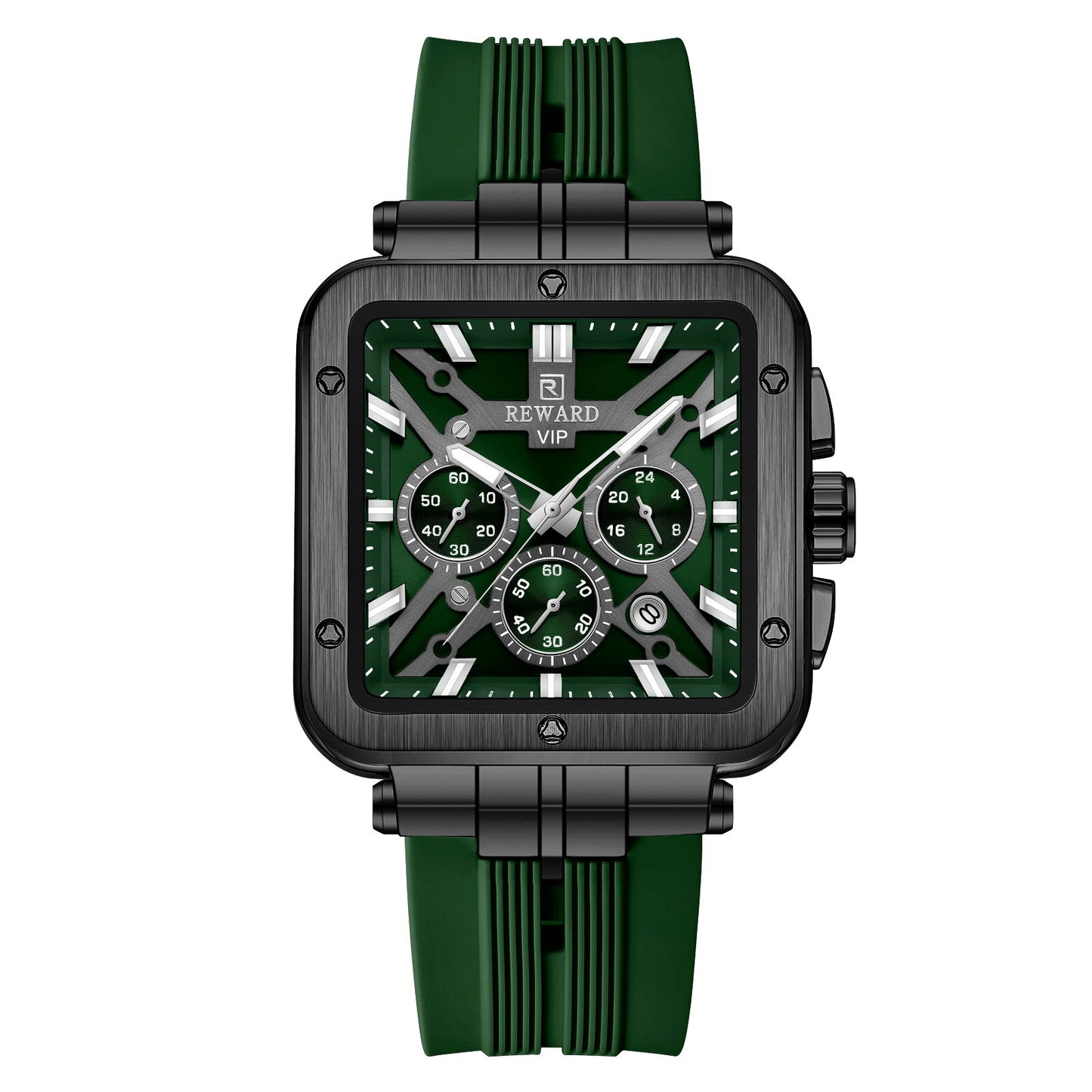 Reward VIP New Edition Chronograph Men’s Quartz Watch – Green Sqare Dial