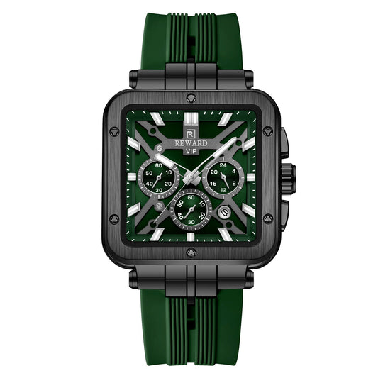 Reward VIP New Edition Chronograph Men’s Quartz Watch – Green Sqare Dial