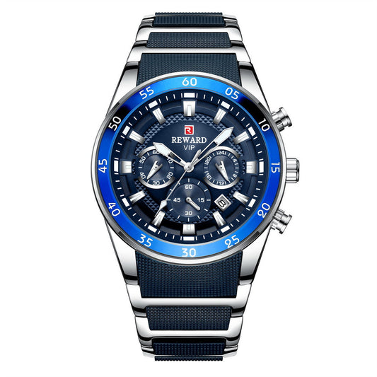 Reward VIP Luxury Chronograph Men’s Quartz Watch – Blue Dial Edition