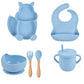 Cat Design Silicone Baby Feeding Set