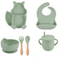 Cat Design Silicone Baby Feeding Set