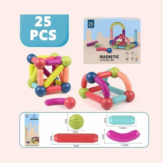 Magnetic Sticks Building Blocks Kids Toys (25 Pcs Sticks-Ball)