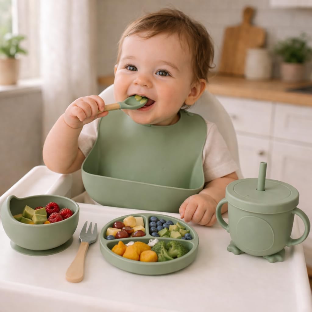 6Pcs Silicone Baby Feeding Set