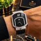 Men’s Ultra-Slim Diamond Watch Black-Silver