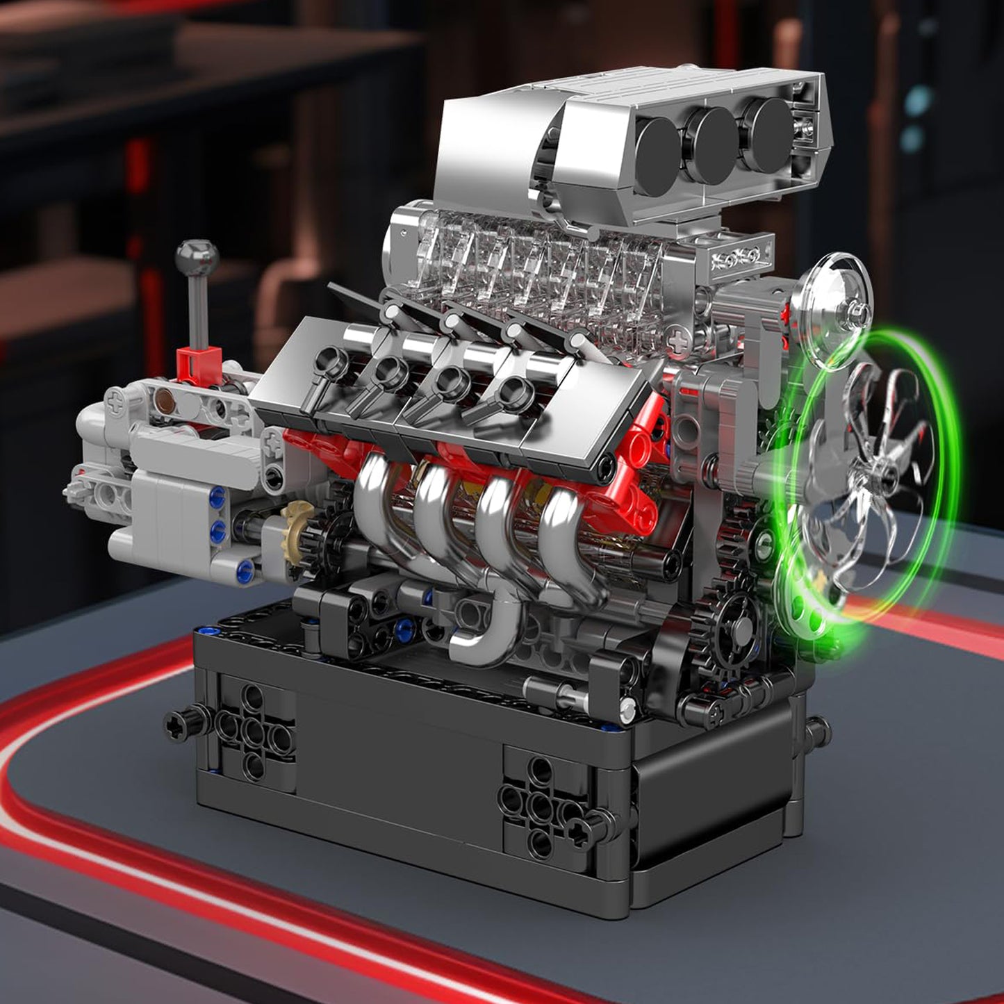 Mould King 10225 American Muscle Car V8 Engine Building Set
