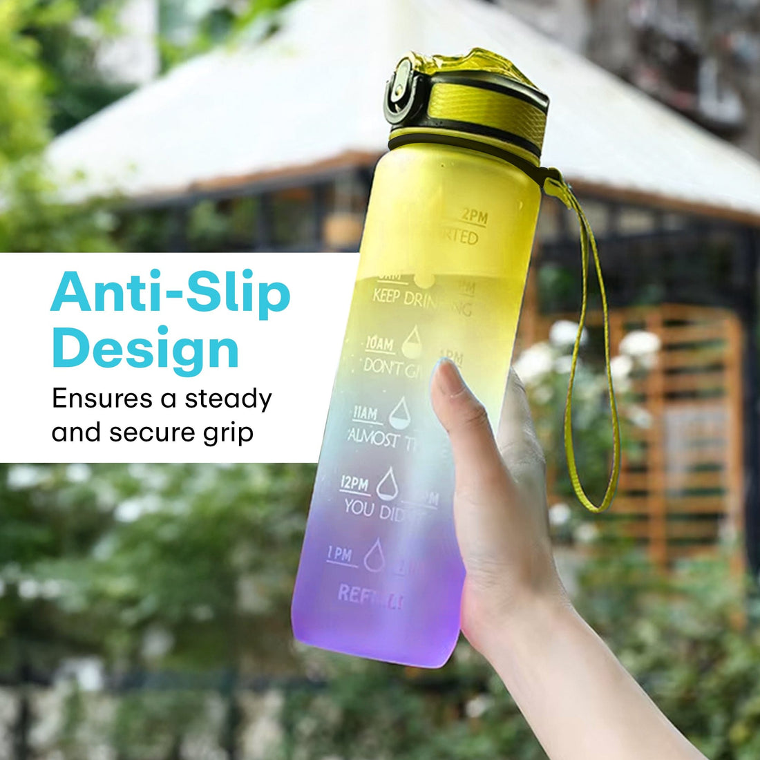Motivational Water Bottle With Time Marker