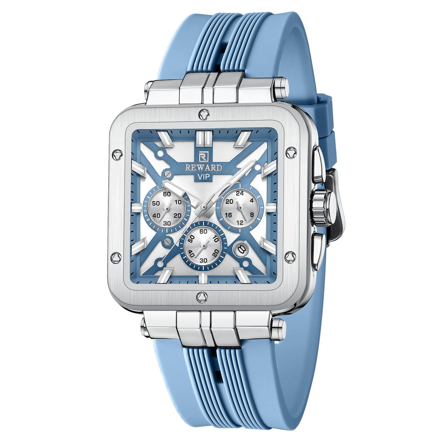 Reward VIP New Edition Chronograph Men’s Quartz Watch – Sky Blue Sqare Dial
