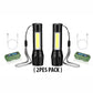 Waterproof Portable Led Flashlight Usb Rechargeable 3 Modes Light Flashlight - ( 2 Pack )