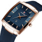 Reward Premium Minimalist Rectangular Mesh Strap Quartz Watch – Blue & RoseGold