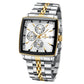 Reward Square White Dial Multi-Function Watch For Men