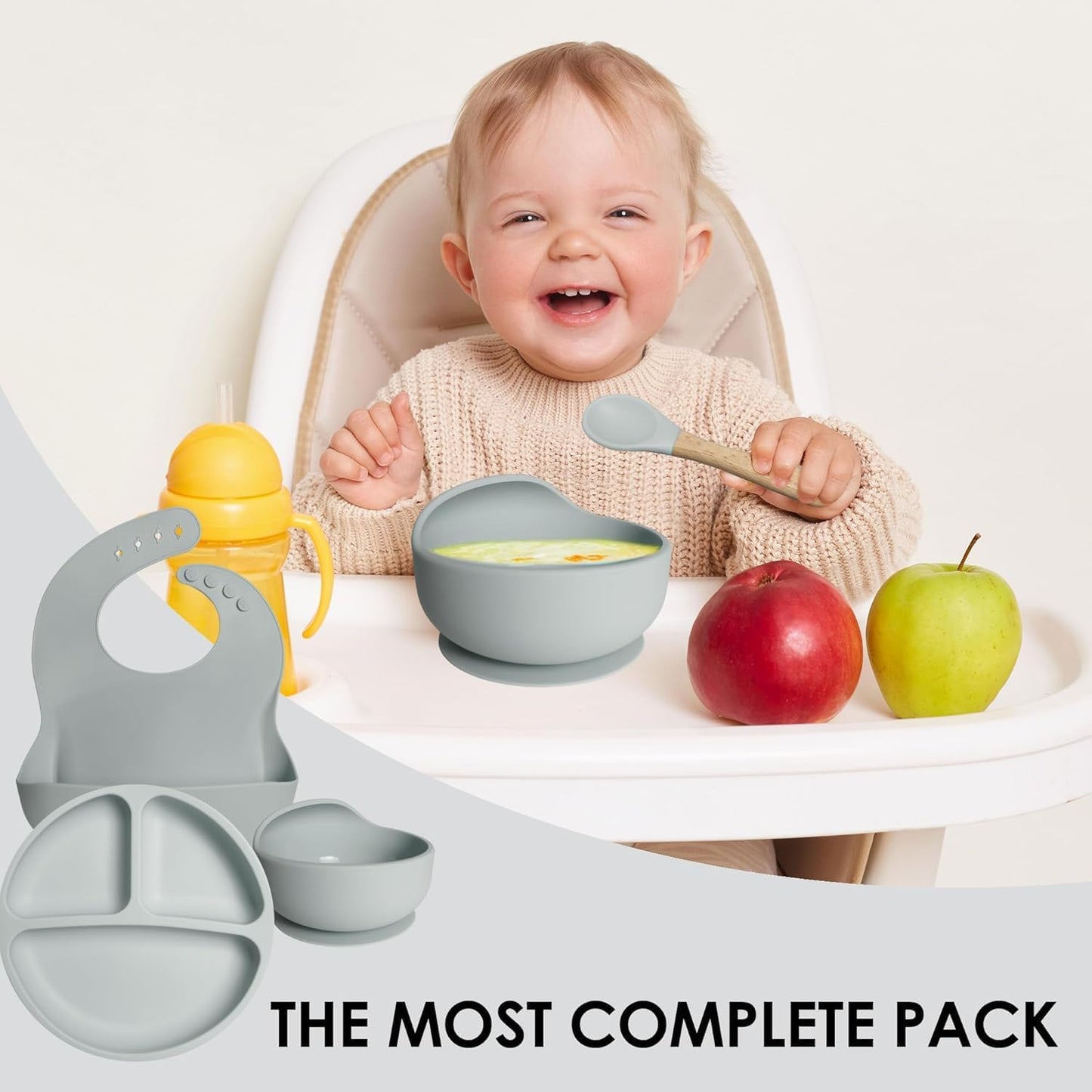 9Pcs Silicone Baby Feeding Set