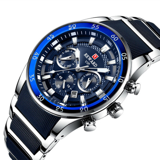 Reward VIP Luxury Chronograph Men’s Quartz Watch – Blue Dial Edition