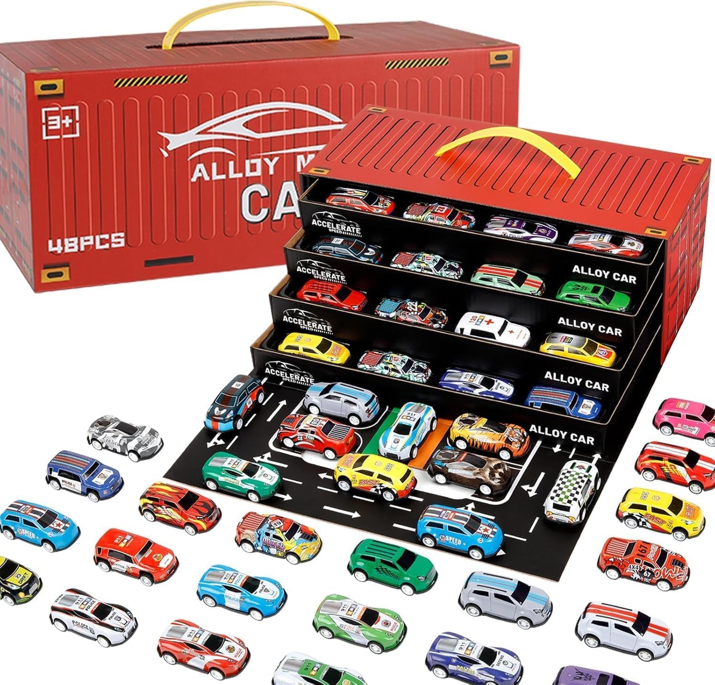 48PCS Pull-Back Alloy Cars Gift Set