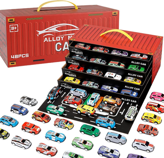 48PCS Pull-Back Alloy Cars Gift Set