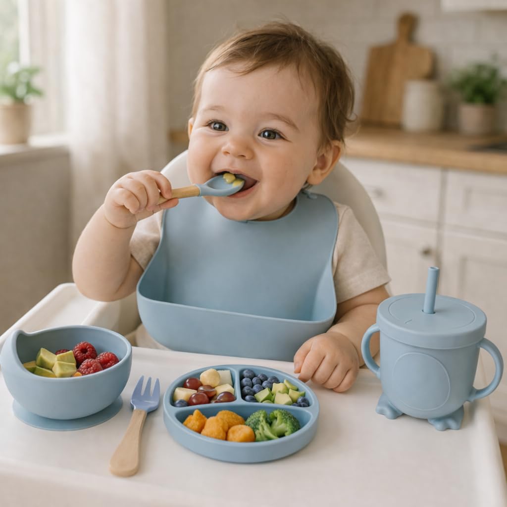 6Pcs Silicone Baby Feeding Set