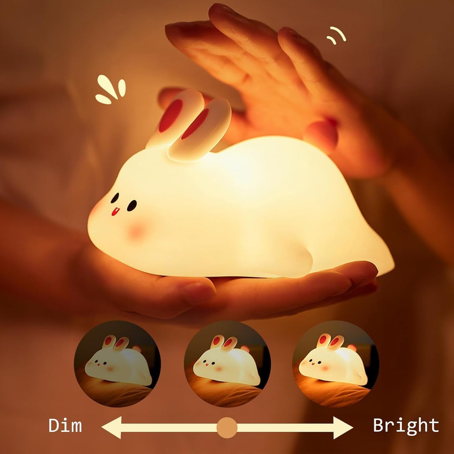 Cute Littale Rabbit Silicone Night Lamp