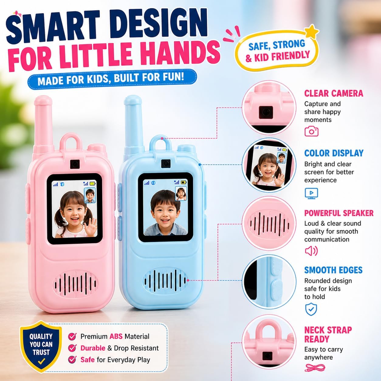 Kids Video Walkies Talkies With Camera