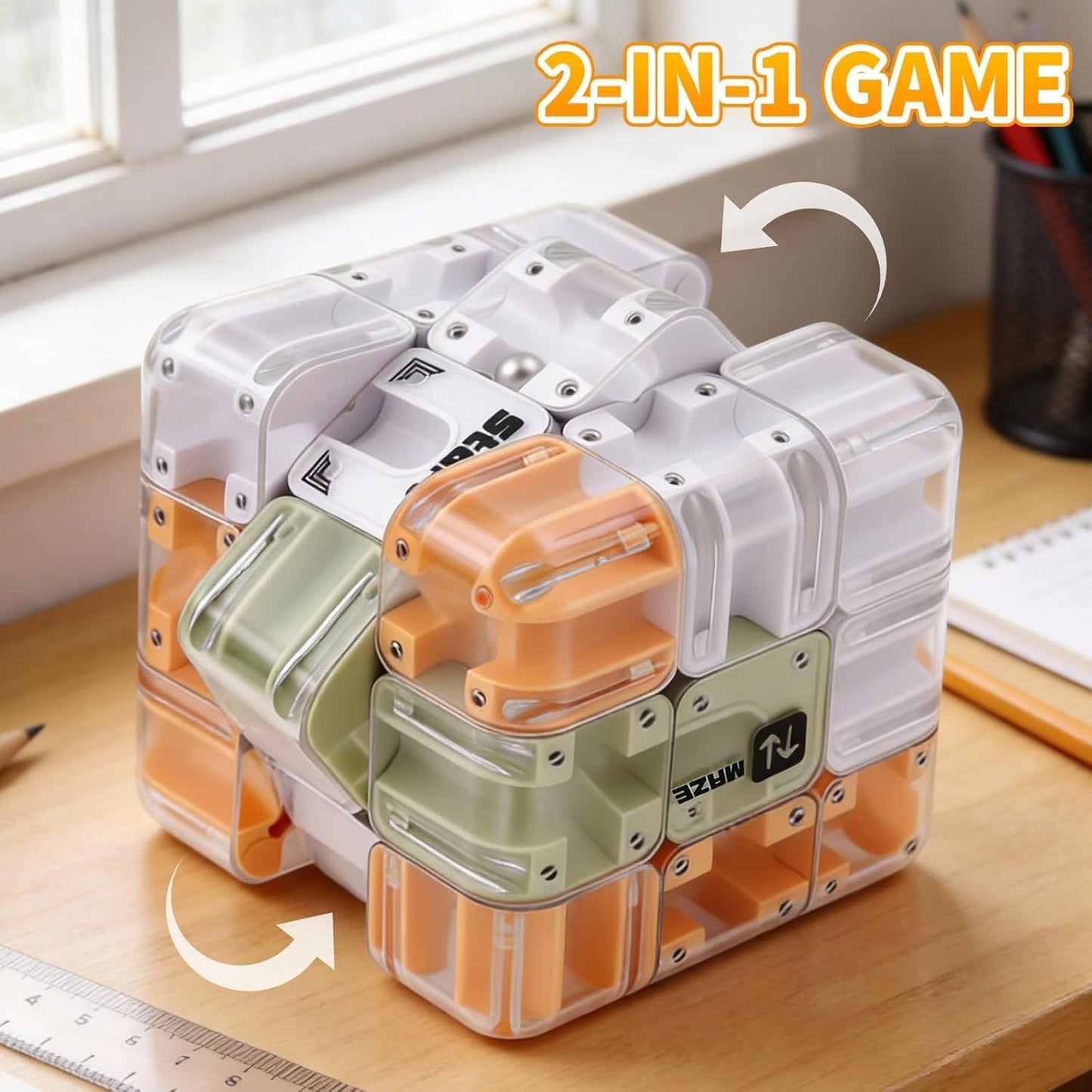3D Maze Puzzle Cube With Metal Ball