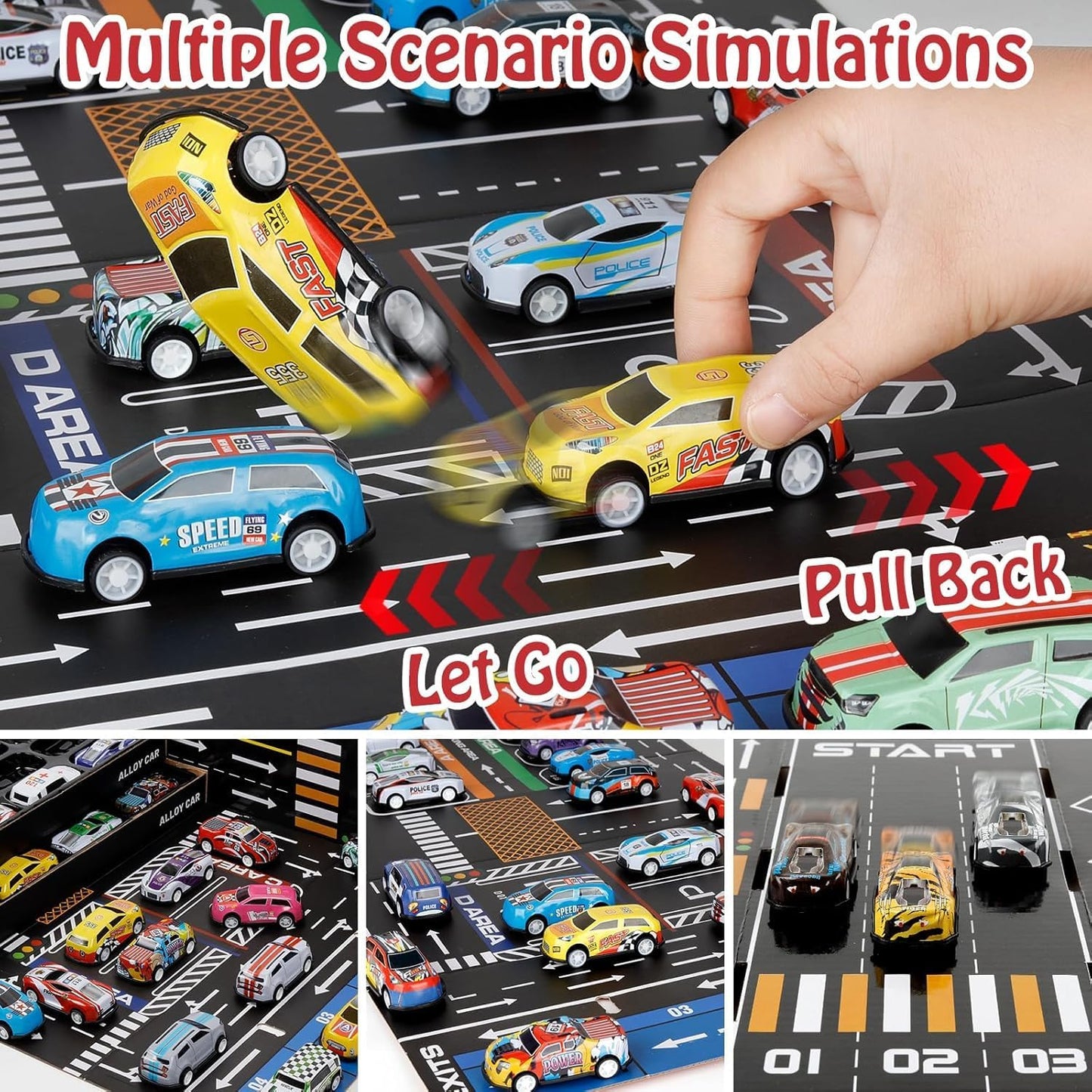 48PCS Pull-Back Alloy Cars Gift Set