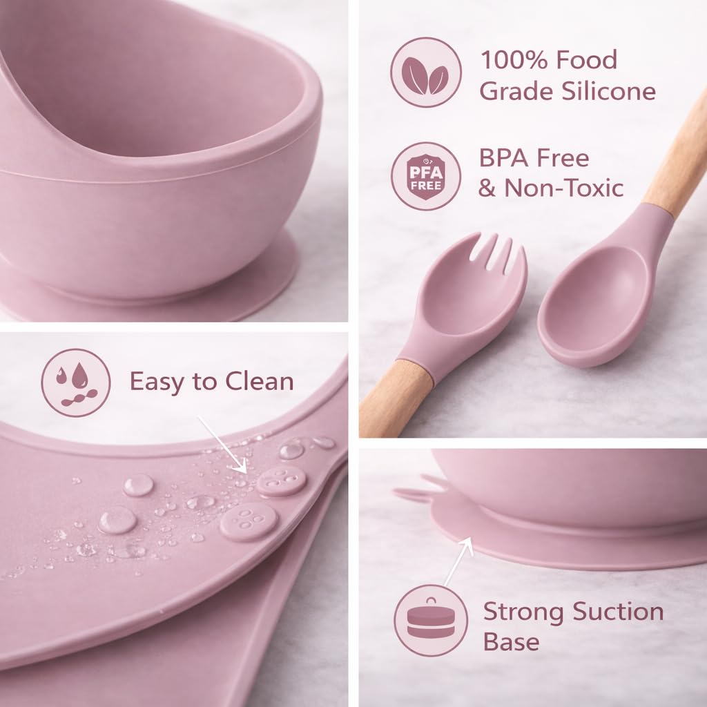 6Pcs Silicone Baby Feeding Set