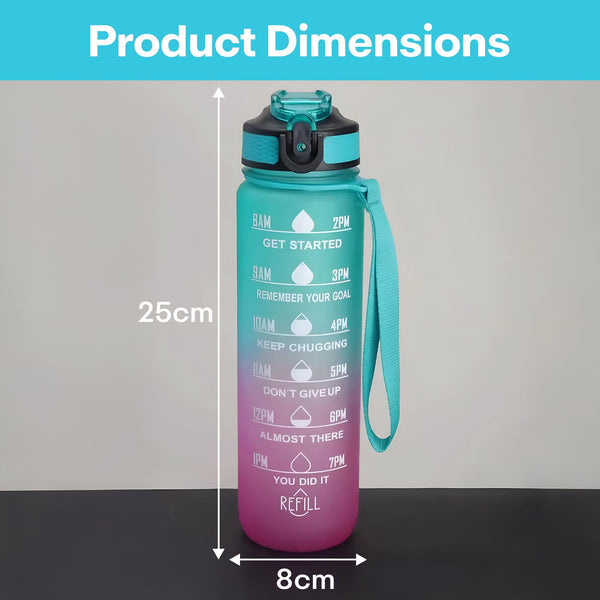 Motivational Water Bottle With Time Marker