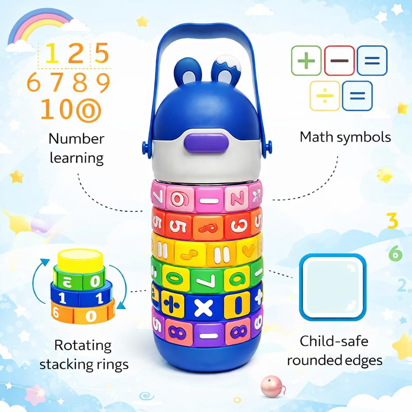 Math Learning Puzzle Water Bottle 500ml