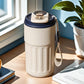 460ml Coffee Travel Mug With Temperature Display (White Blue)