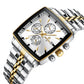 Reward Square White Dial Multi-Function Watch For Men