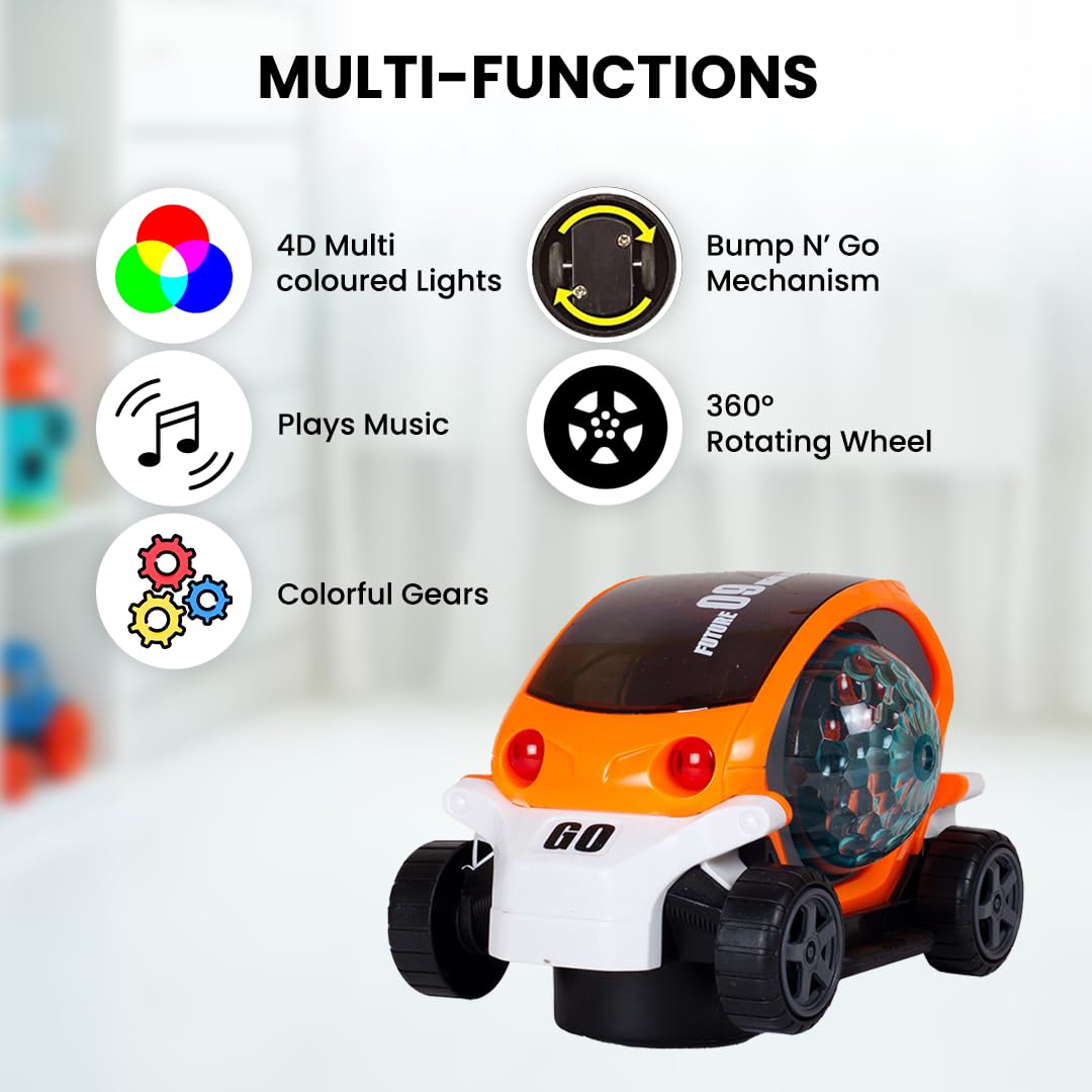 360° Stunt Car With Music & Lights – Bump & Go Toy