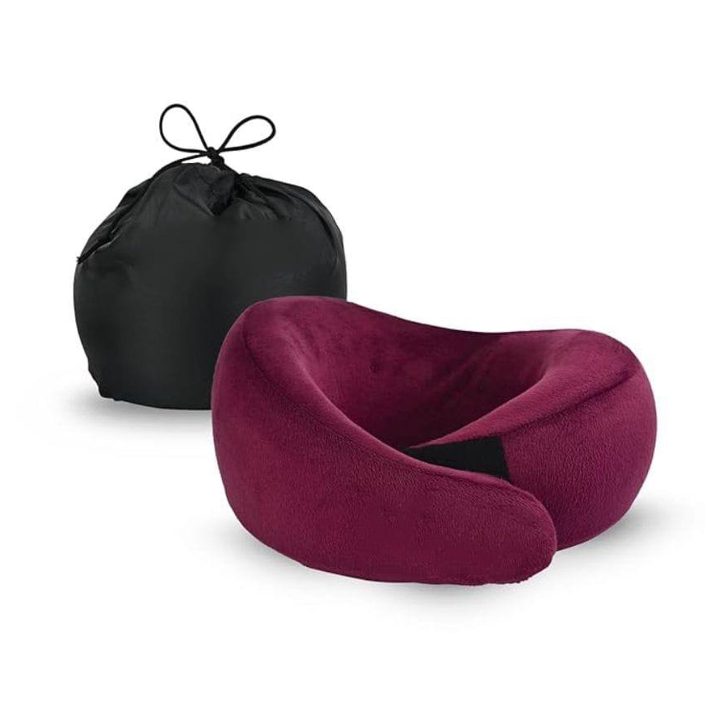 Milujilu Ergonomic Travel Neck Pillow – Deep Cranberry