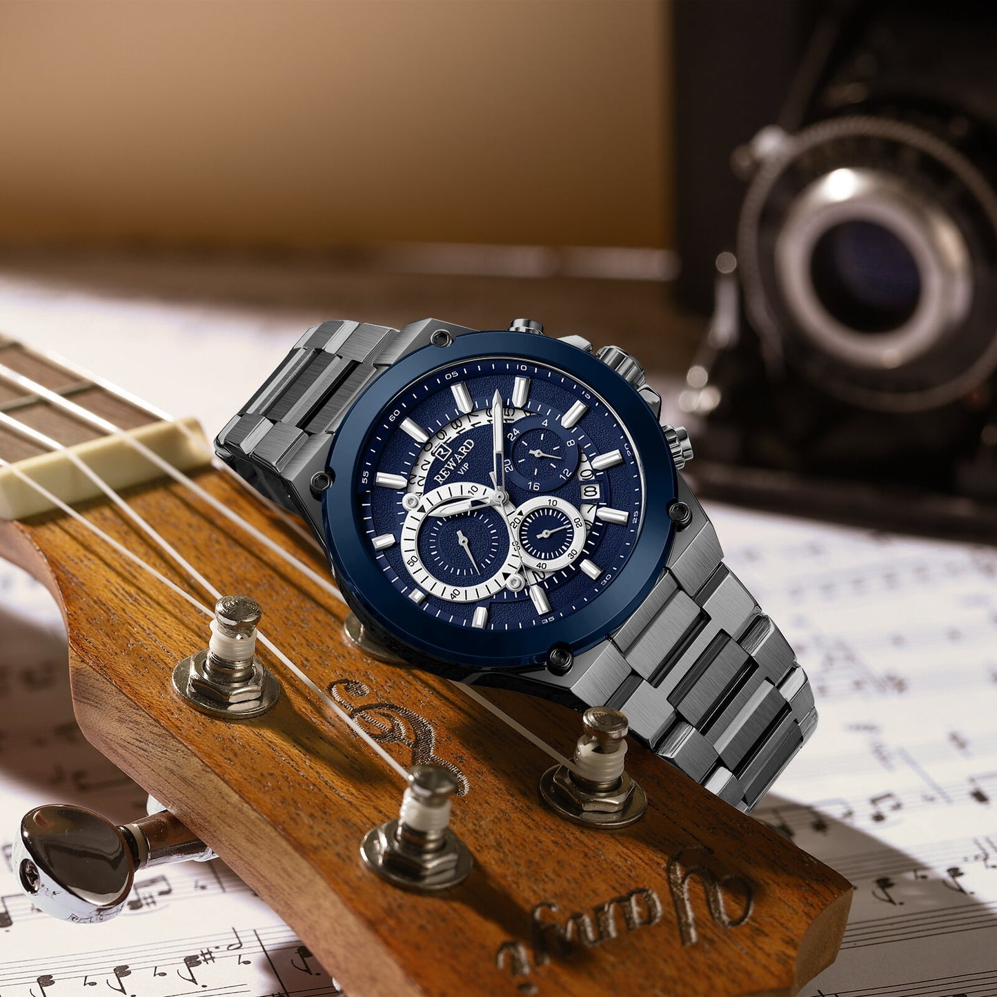 Reward Premium Men's Sport Chronograph Watch (Blue Dail)