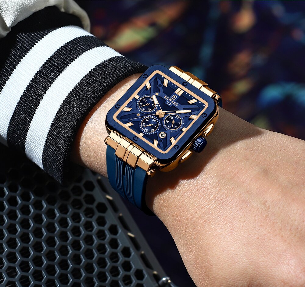 Reward VIP New Edition Chronograph Men’s Quartz Watch – Blue Sqare Dial