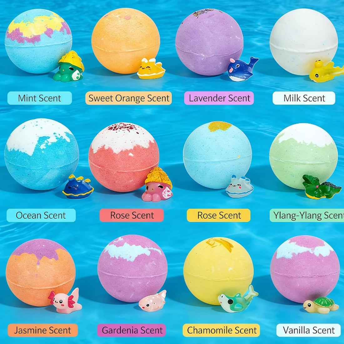 12 Pcs Bath Bombs For Kids With Toys Inside, Bath Bombs Gift Set
