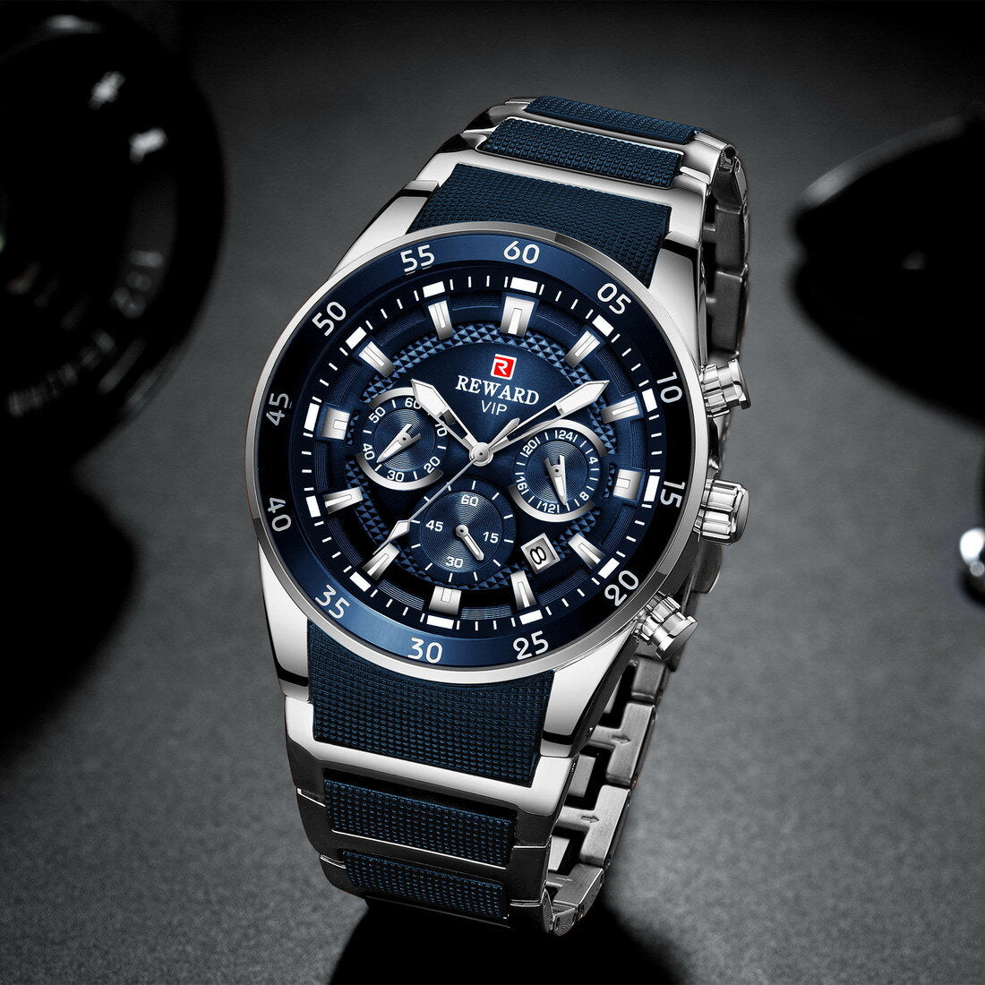 Reward VIP Luxury Chronograph Men’s Quartz Watch – Blue Dial Edition